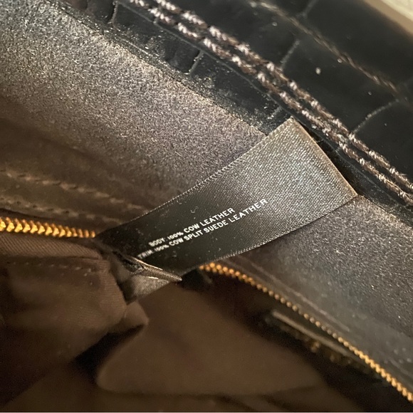 Marc Jacobs Cruiser Croc Embossed Leather Satchel Purse - Picture 6 of 8